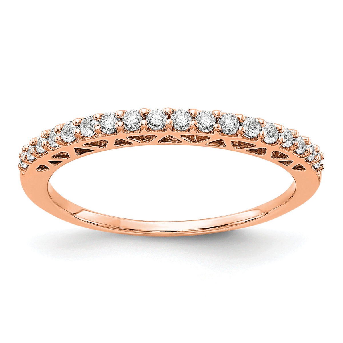 14k Rose Gold Polished Diamond Band-RM5626