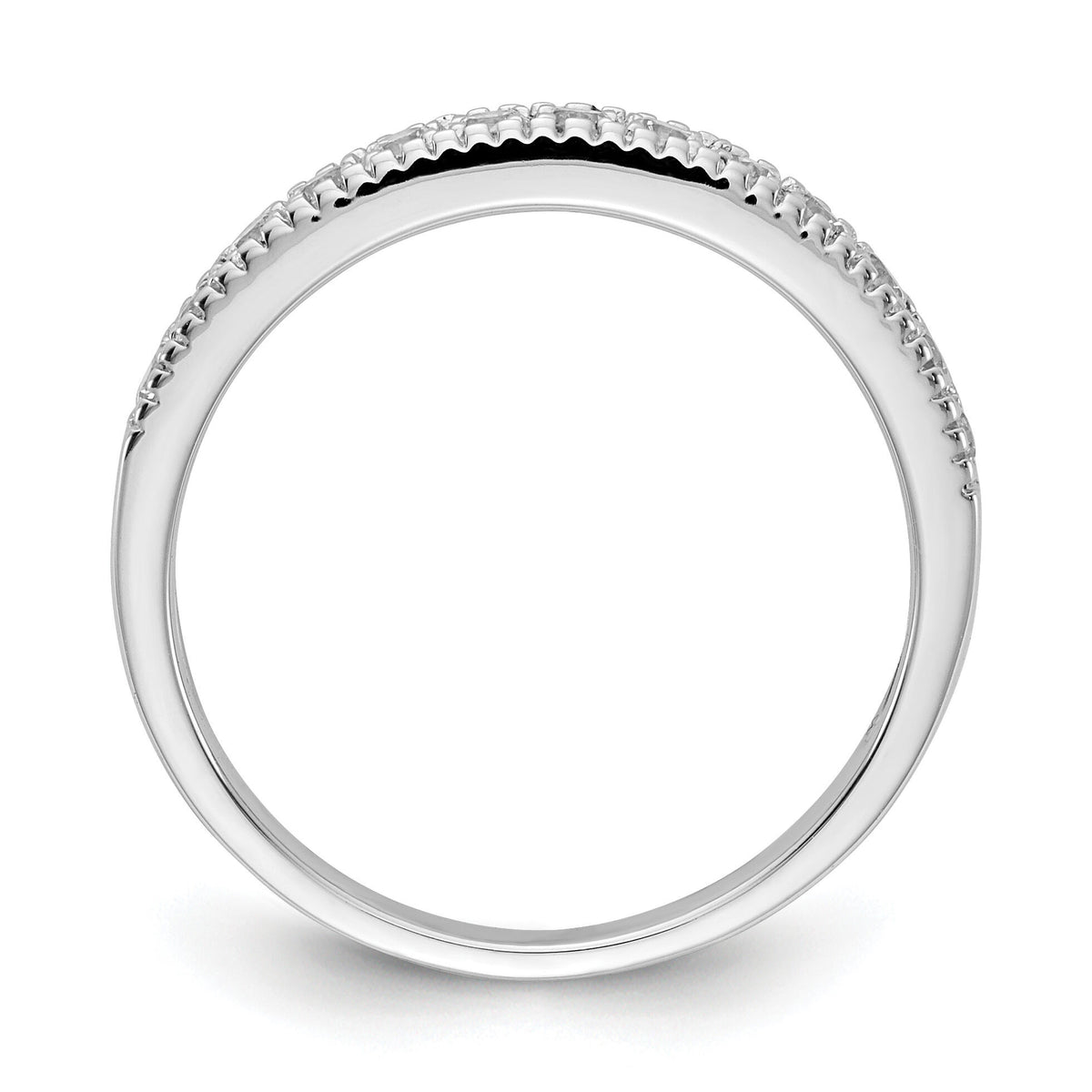 14k White Gold Diamond Beaded Edge Band-RM5628