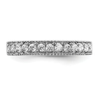 14k White Gold Diamond Beaded Edge Band-RM5628