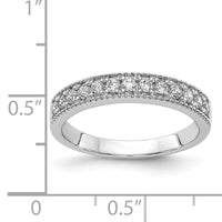 14k White Gold Diamond Beaded Edge Band-RM5628