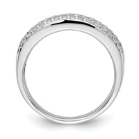 14k White Gold 3-row Diamond Band-RM5632