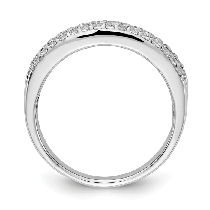 14k White Gold 3-row Diamond Band-RM5632