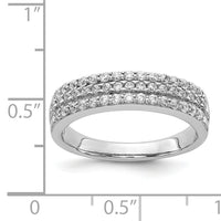 14k White Gold 3-row Diamond Band-RM5632