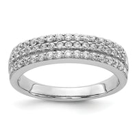 14k White Gold 3-row Diamond Band-RM5632
