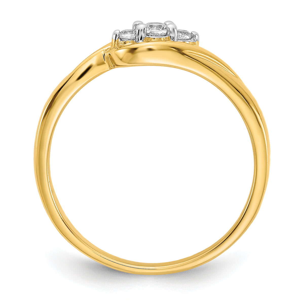 14k Yellow Gold 3-stone Diamond Ring-RM5636