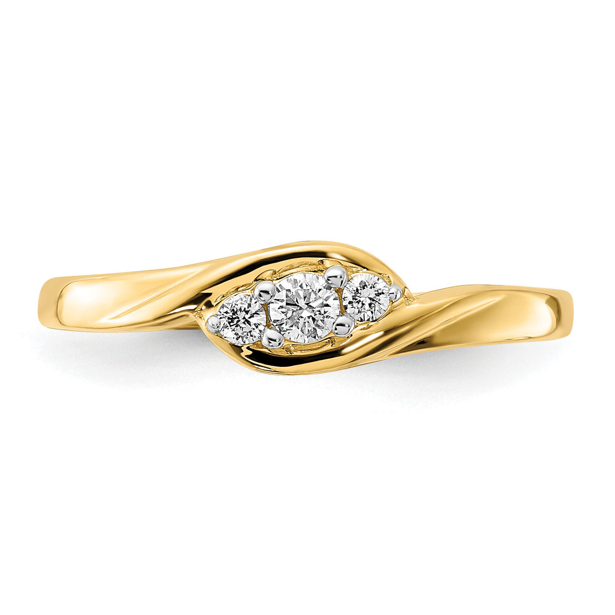 14k Yellow Gold 3-stone Diamond Ring-RM5636