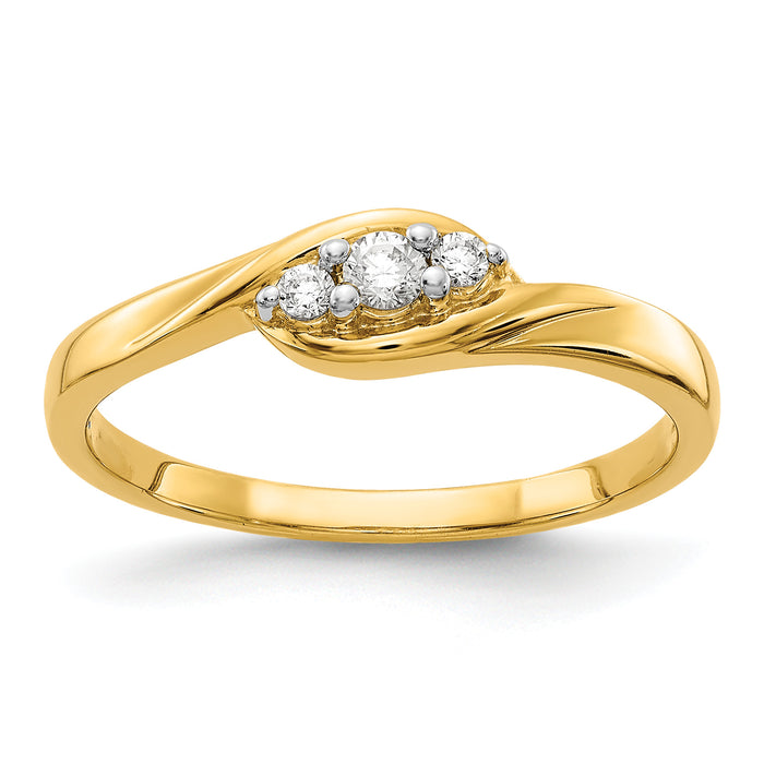 14k Yellow Gold 3-stone Diamond Ring-RM5636-010-YA