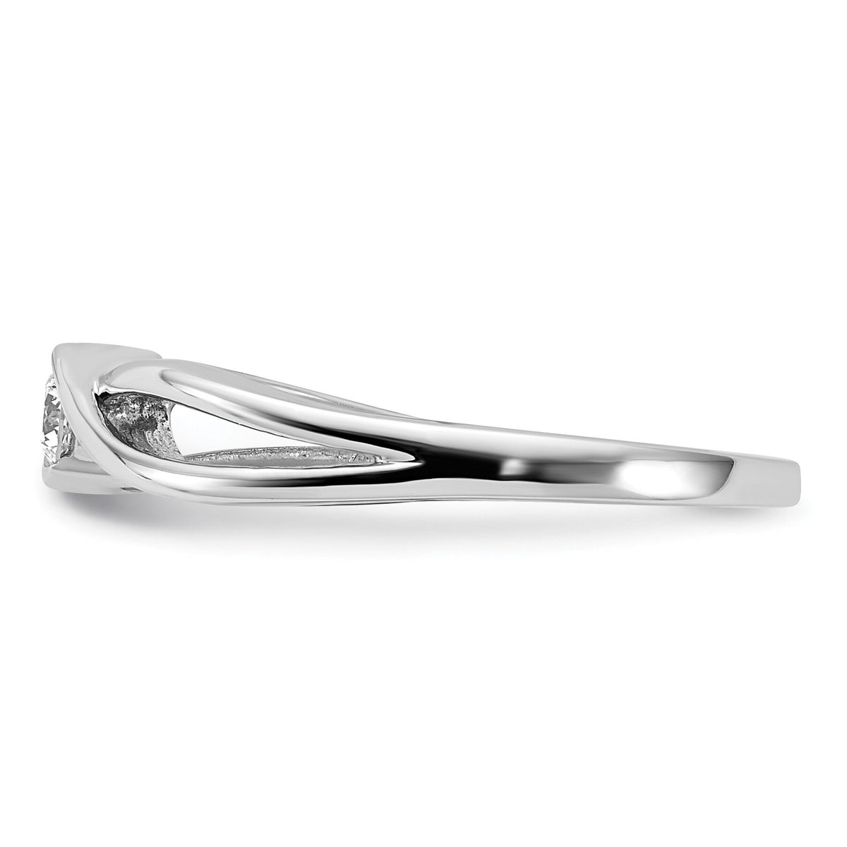 14kt White Gold Polished Diamond Ring-RM5638
