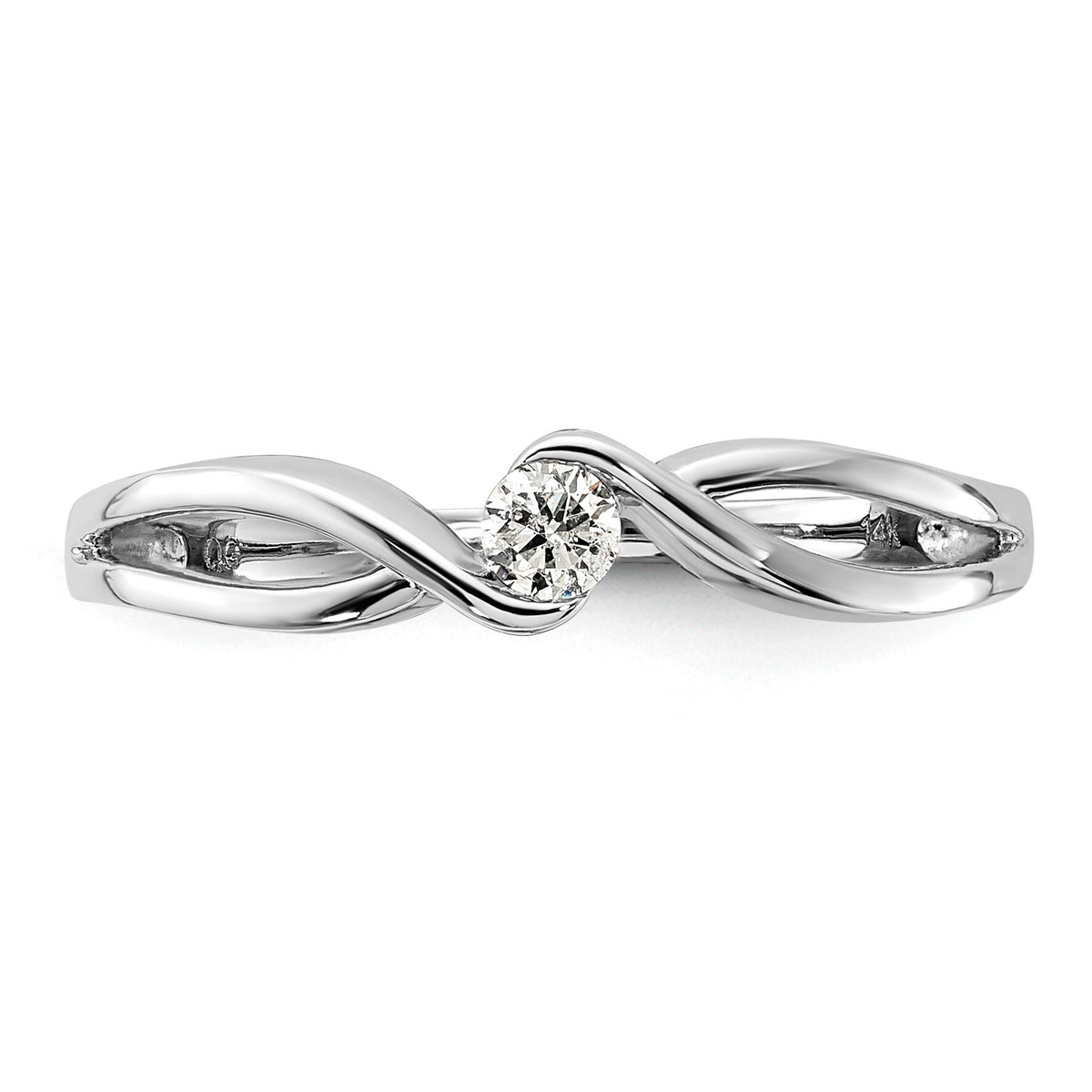 14kt White Gold Polished Diamond Ring-RM5638