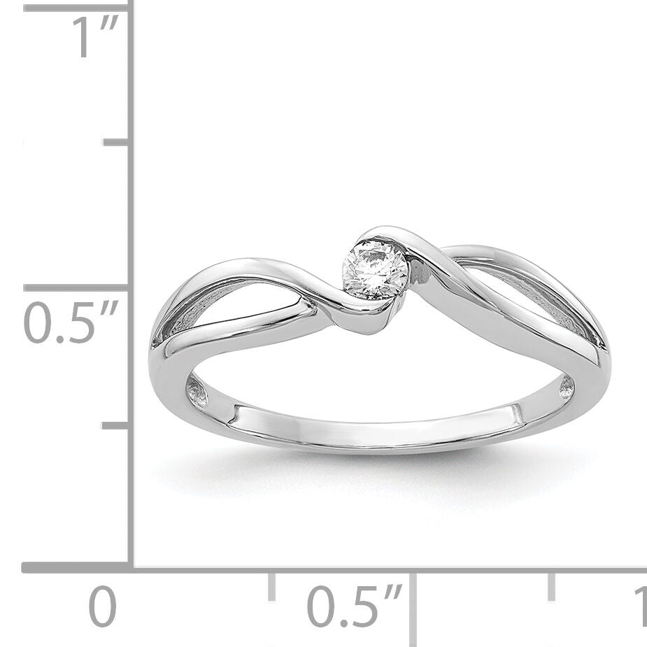 14kt White Gold Polished Diamond Ring-RM5638