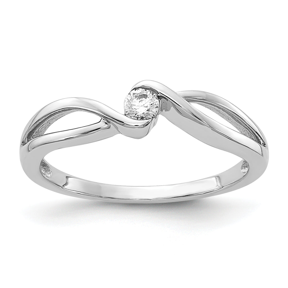 14kt White Gold Polished Diamond Ring-RM5638-010-WA