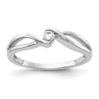 14kt White Gold Polished Diamond Ring-RM5638