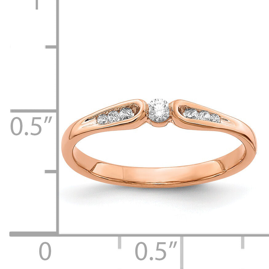 14k Rose Gold Diamond Ring-RM5640
