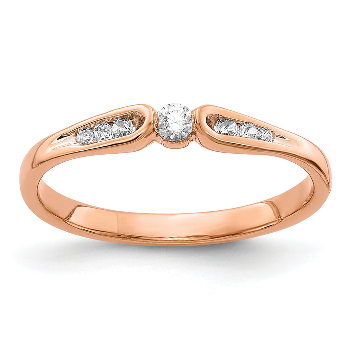 14k Rose Gold Diamond Ring-RM5640-013-RA