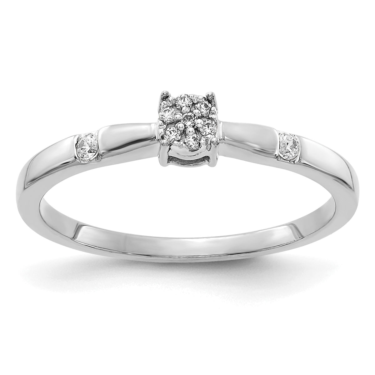 14k White Gold Diamond Cluster Ring-RM5641-007-WA