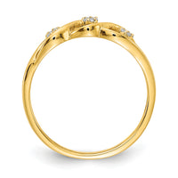 14k Gold Polished Diamond Wave Ring-RM5646