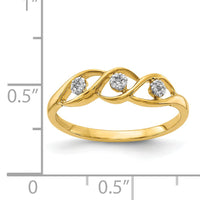 14k Gold Polished Diamond Wave Ring-RM5646