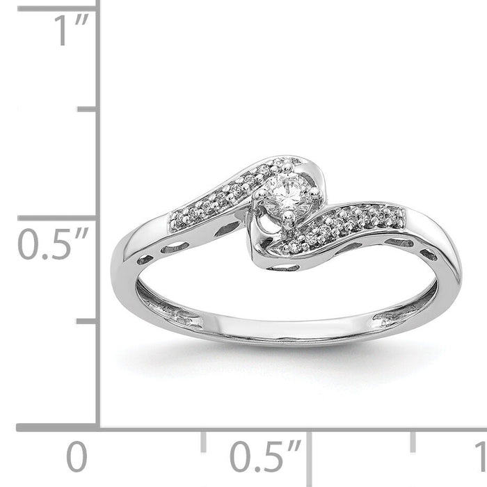 14k White Gold Diamond Bypass Ring-RM5648