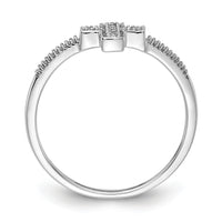 14k White Gold Polished Diamond Cross Ring-RM5655