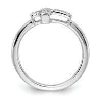 14k White Gold Diamond Cross Ring-RM5656