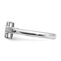 14k White Gold Diamond Cross Ring-RM5656