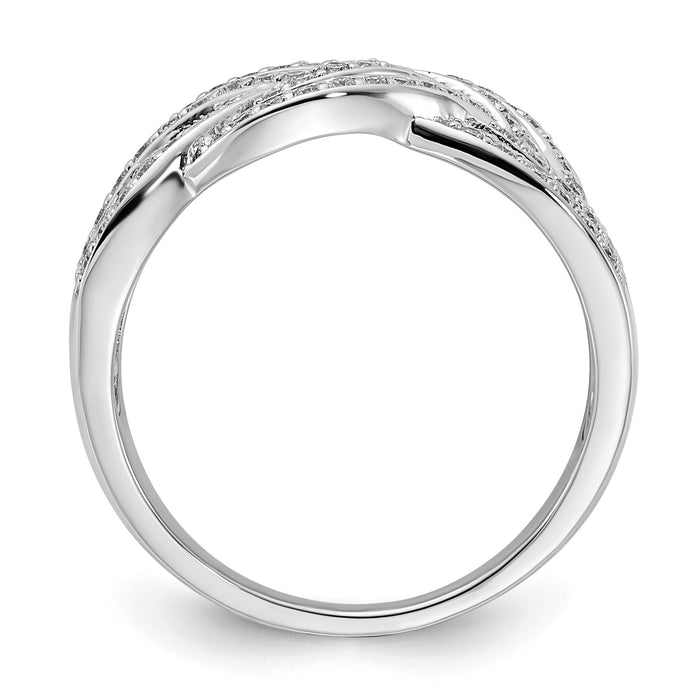 14k White Gold Woven Diamond Ring-RM5660
