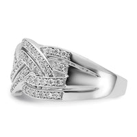 14k White Gold Woven Diamond Ring-RM5660