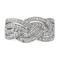 14k White Gold Woven Diamond Ring-RM5660