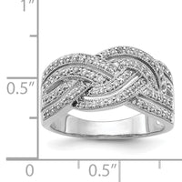 14k White Gold Woven Diamond Ring-RM5660
