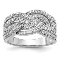 14k White Gold Woven Diamond Ring-RM5660