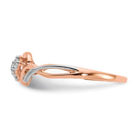 14k Two-tone 3-stone Diamond Polished Twist Ring-RM5671
