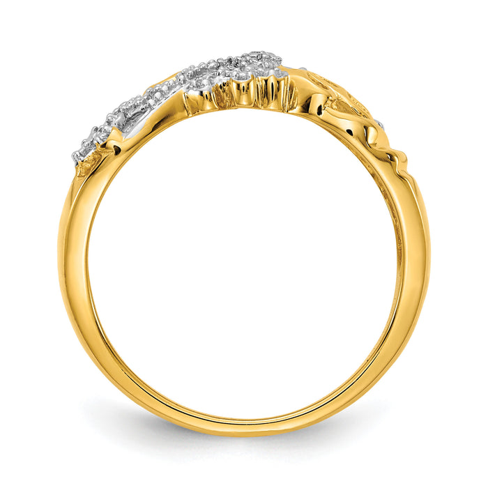 14k Rhodium Diamond Dragonfly Ring-RM5676