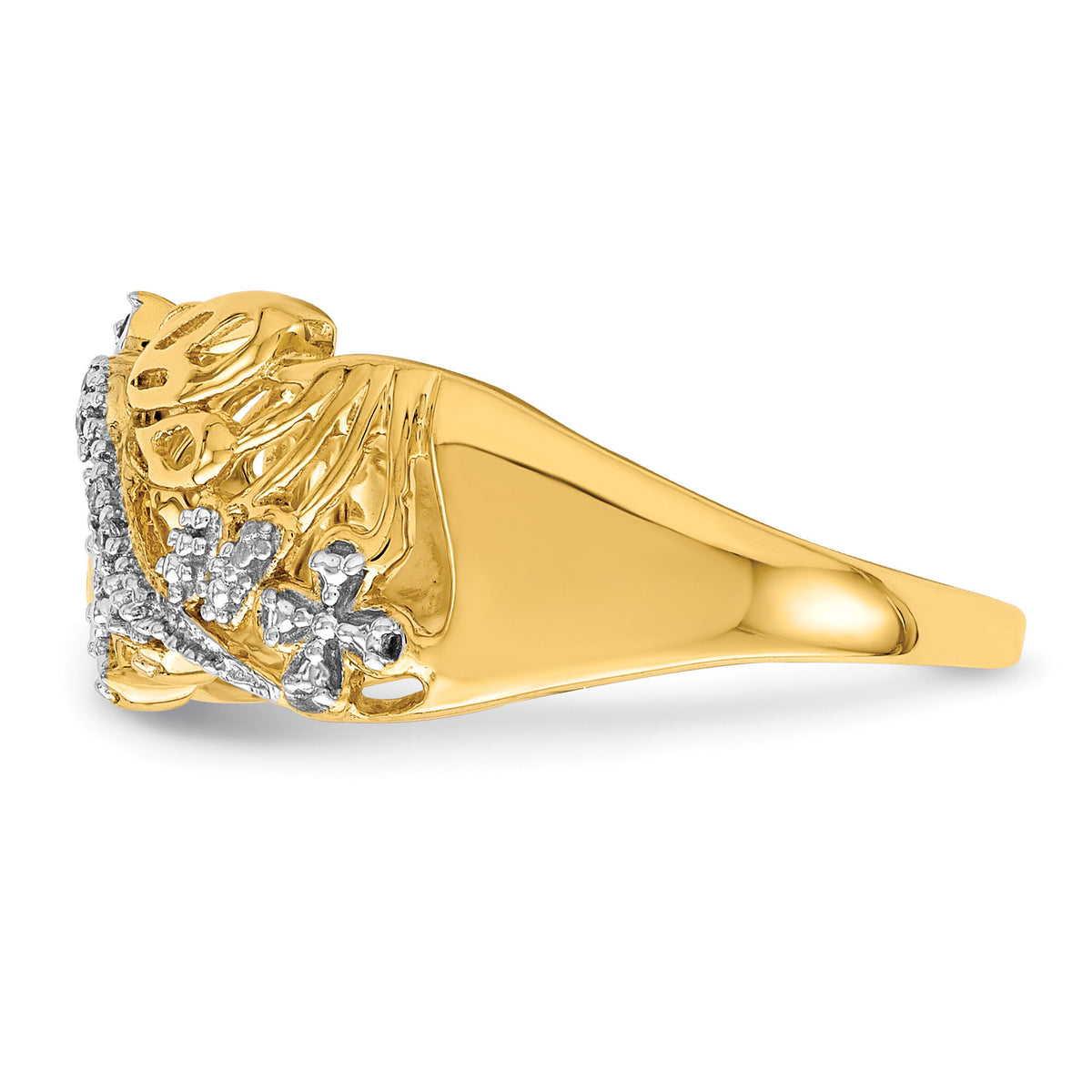 14k Rhodium Diamond Dragonfly Ring-RM5676