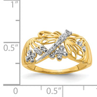 14k Rhodium Diamond Dragonfly Ring-RM5676
