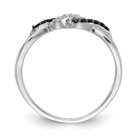 14k White Gold w/ Black and White Diamond Twist Ring-RM5679