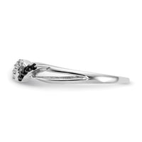 14k White Gold w/ Black and White Diamond Twist Ring-RM5679