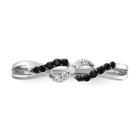 14k White Gold w/ Black and White Diamond Twist Ring-RM5679