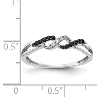 14k White Gold w/ Black and White Diamond Twist Ring-RM5679