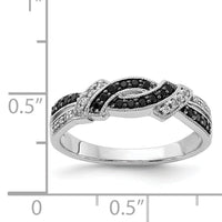 14k White Gold w/Black Rhodium White and Black Diamond Ring-RM5680