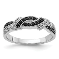 14k White Gold w/Black Rhodium White and Black Diamond Ring-RM5680
