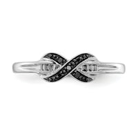 14k White Gold Black and White Diamond X-Ring-RM5686