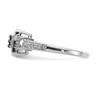 14k White Gold White and Black Diamond Square Ring-RM5689