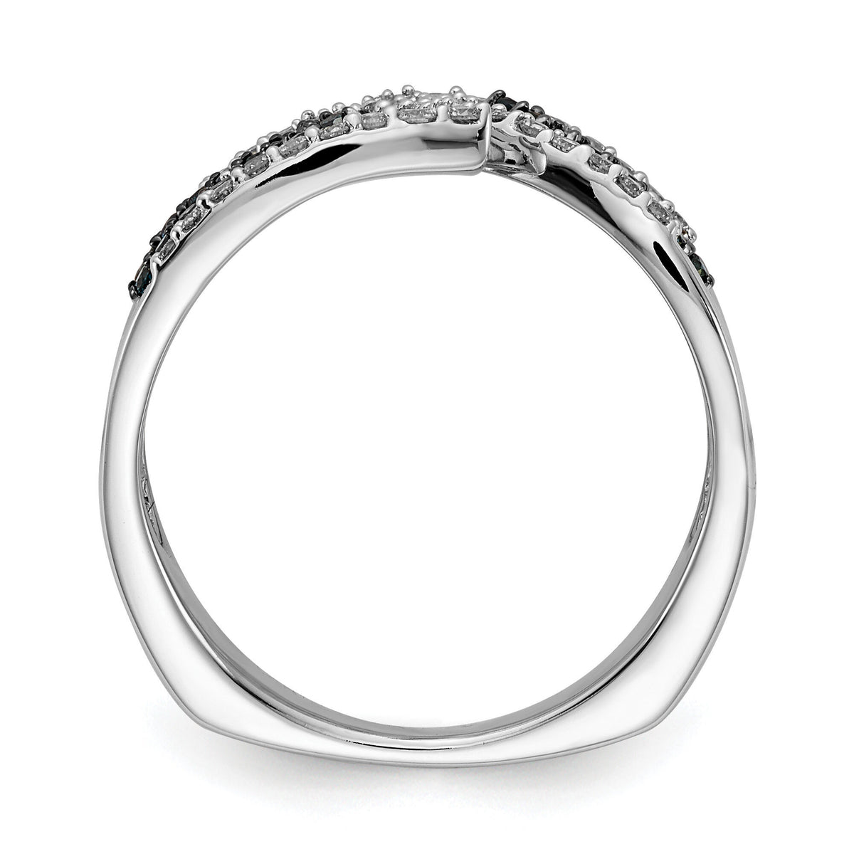 14k White Gold Blue/White Fancy Diamond Ring-RM5691