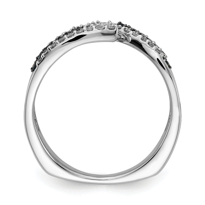 14k White Gold Blue/White Fancy Diamond Ring-RM5691
