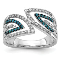 14k White Gold Blue/White Fancy Diamond Ring-RM5691