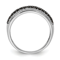 14k White Gold White and Black Diamond Band Ring-RM5693