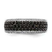 14k White Gold White and Black Diamond Band Ring-RM5693