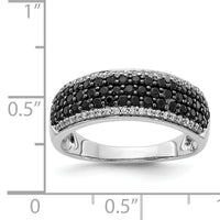 14k White Gold White and Black Diamond Band Ring-RM5693
