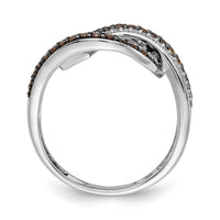 14k White Gold White Champagne Diamond Black Rhodium Ring-RM5696