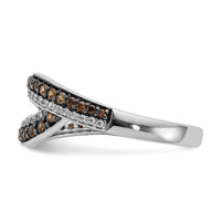 14k White Gold White Champagne Diamond Black Rhodium Ring-RM5696